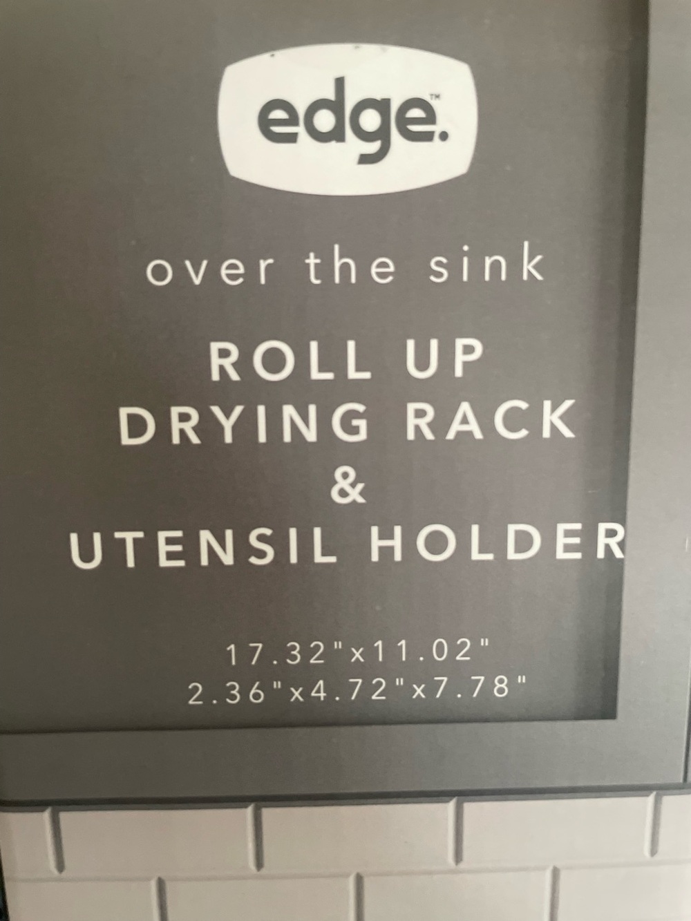 edge Over-the-Sink Roll-Up Drying Rack & Utensil Holder - Gray